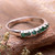 Emerald band ring, 'Harmonious Princess' - Fair Trade High-Polished Faceted Round Emerald Band Ring (image 2) thumbail