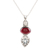 Garnet and blue topaz pendant necklace, 'Sparkling Radiance' - Garnet and Blue Topaz Sterling Silver Pendant Necklace