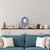 Reverse painted glass mirror, 'Blue Colonial Wreath' - Fair Trade Reverse Painted Glass Wall Mirror in Aged Blue