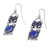 Lapis lazuli sterling silver dangle earrings, 'Blue Call' - Lapis Lazuli and Synthetic Sapphire Dangle Earrings