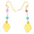 Gold-plated multi-gemstone beaded jewelry set, 'Blue Offerings' - Golden Day of the Dead-Themed Multi-Gemstone Jewelry Set