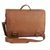 Leather laptop bag, 'Universal in Spice' (double) - Spice Brown Leather Laptop Bag from Brazil (Double)