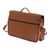 Leather laptop bag, 'Universal in Spice' (double) - Spice Brown Leather Laptop Bag from Brazil (Double)