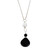 Quartz and agate Y necklace, 'Clarity and Shadow' - Black Agate and Crystal Quartz Necklace from Brazil