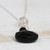 Quartz and agate Y necklace, 'Clarity and Shadow' - Black Agate and Crystal Quartz Necklace from Brazil