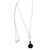 Quartz and agate Y necklace, 'Clarity and Shadow' - Black Agate and Crystal Quartz Necklace from Brazil