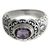 Amethyst solitaire ring, 'Sumatra Splendor' - Amethyst solitaire ring