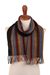 100% alpaca scarf, 'Tarma Trek' - Unisex Striped Alpaca Scarf thumbail