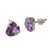 Amethyst stud earrings, 'Heart of Light' - Brazil Heart-Shaped Faceted Amethyst Stud Earrings