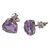 Amethyst stud earrings, 'Heart of Light' - Brazil Heart-Shaped Faceted Amethyst Stud Earrings