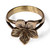 Anillo de cóctel de latón - Anillo de cóctel con banda doble de latón con temática floral de Armenia