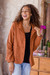 Embroidered cotton jacket, 'Pumpkin Fantasy' - Embroidered Cotton Slub Jacket
