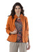 Embroidered cotton jacket, 'Pumpkin Fantasy' - Embroidered Cotton Slub Jacket