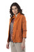 Embroidered cotton jacket, 'Pumpkin Fantasy' - Embroidered Cotton Slub Jacket