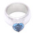 Blue topaz solitaire ring, 'Heart Voice' - Heart Shaped Sterling Silver and Blue Topaz Ring