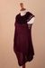 100% baby alpaca poncho, 'Lovely Winery' - Crochet Detail Asymmetrical Burgundy Baby Alpaca Poncho