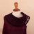 100% baby alpaca poncho, 'Lovely Winery' - Crochet Detail Asymmetrical Burgundy Baby Alpaca Poncho