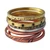 Copper and brass band rings, 'Earth's Triumph' (set of 7) - Set of 7 Copper and Brass Band Rings in a Polished Finish