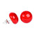 Ceramic button earrings, 'Red Globe' - Red Ceramic Button Earrings with Sterling Silver Posts