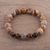 Jasper and tiger's eye beaded stretch bracelet, 'Flavors of the Earth' - Jasper and Tiger's Eye Beaded Stretch Bracelet from India