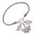 Blue topaz charm bracelet, 'Beaming Butterfly' - Sterling Silver and Blue Topaz Butterfly Charm Bracelet