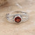 Garnet domed single stone ring, 'Promised Eden' - Polished Domed Single Stone Ring with Natural Garnet Gem