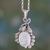 Rainbow moonstone pendant necklace, 'Radiance' - Indian Rainbow Moonstone and Silver Pendant Necklace