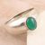 Onyx single-stone ring, 'Forest Accent' - Sterling Silver Single-Stone Ring with Green Onyx Cabochon