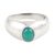 Onyx single-stone ring, 'Forest Accent' - Sterling Silver Single-Stone Ring with Green Onyx Cabochon