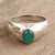 Onyx single-stone ring, 'Forest Accent' - Sterling Silver Single-Stone Ring with Green Onyx Cabochon