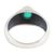 Onyx single-stone ring, 'Forest Accent' - Sterling Silver Single-Stone Ring with Green Onyx Cabochon