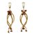 Gold accent sunstone dangle earrings, 'Fruits of Nature' - Gold Accent Golden Grass and Sunstone Earrings from Brazil