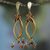 Gold accent sunstone dangle earrings, 'Fruits of Nature' - Gold Accent Golden Grass and Sunstone Earrings from Brazil