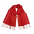 Baby alpaca blend scarf, 'Fiery Existence' - Handloomed Red and Orange Baby Alpaca Blend Fringed Scarf