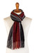 Baby alpaca blend scarf, 'Reds and Grays' - Red and Gray Baby Alpaca Blend Hand-woven Striped Scarf