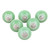 Ceramic knobs, 'Green Palace' (set of 6) - Set of 6 Ceramic Knobs in a Green Hue Handcrafted in India