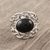 Black star diopside cocktail ring, 'Stylish Grace' - Sterling Silver Black Star Diopside Cocktail Ring