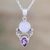 Amethyst y Rainbow Moonstone Collar de colgante - Collar con colgante de amatista y piedra lunar arcoíris