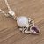 Amethyst y Rainbow Moonstone Collar de colgante - Collar con colgante de amatista y piedra lunar arcoíris