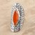 Carnelian cocktail ring, 'Eye of India' - Bold Artisan Crafted Carnelian Cocktail Ring