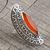 Carnelian cocktail ring, 'Eye of India' - Bold Artisan Crafted Carnelian Cocktail Ring