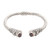 Garnet cuff bracelet, 'Perched Dragonfly' - Garnet and Sterling SIlver Dragonfly Cuff Bracelet