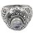 Rainbow moonstone cocktail ring, 'Ocean Moon' - Handcrafted Rainbow Moonstone Gem Sterling Silver Ring
