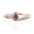 Amethyst solitaire ring, 'Immortal Wisdom' - High-Polished Amethyst and Cubic Zirconia Solitaire Ring