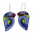 Vitreous enamel and copper dangle earrings, 'Bird Splendor' - Blue Bird-Themed Vitreous Enamel on Copper Dangle Earrings