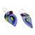 Vitreous enamel and copper dangle earrings, 'Bird Splendor' - Blue Bird-Themed Vitreous Enamel on Copper Dangle Earrings