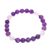 Amethyst y Rose Quartz Bead Stretch Pulsera - Pulsera elástica con cuentas de amatista y cuarzo rosa