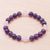 Amethyst y Rose Quartz Bead Stretch Pulsera - Pulsera elástica con cuentas de amatista y cuarzo rosa