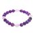 Amethyst y Rose Quartz Bead Stretch Pulsera - Pulsera elástica con cuentas de amatista y cuarzo rosa
