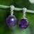 Amethyst dangle earrings, 'Romantic Night' - Faceted Amethyst Sterling Silver Dangle Earrings Thailand
